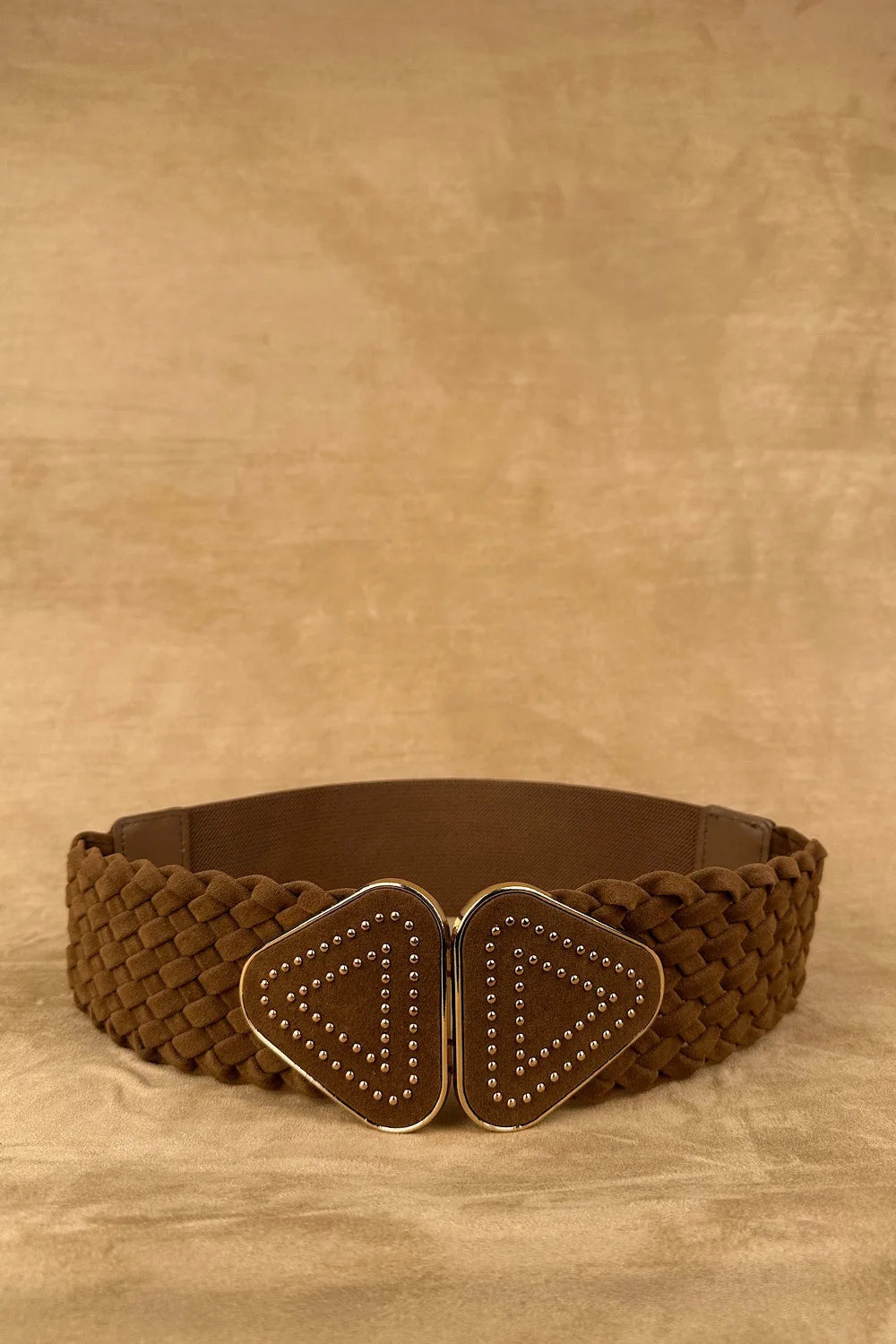 Üçgen Tokalı Elastik Örgü Kemer