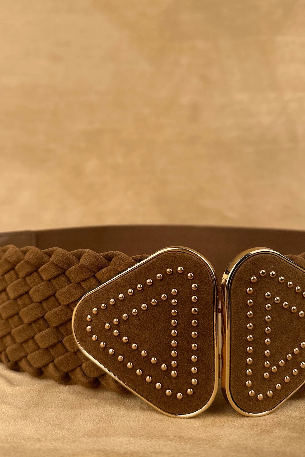 Üçgen Tokalı Elastik Örgü Kemer