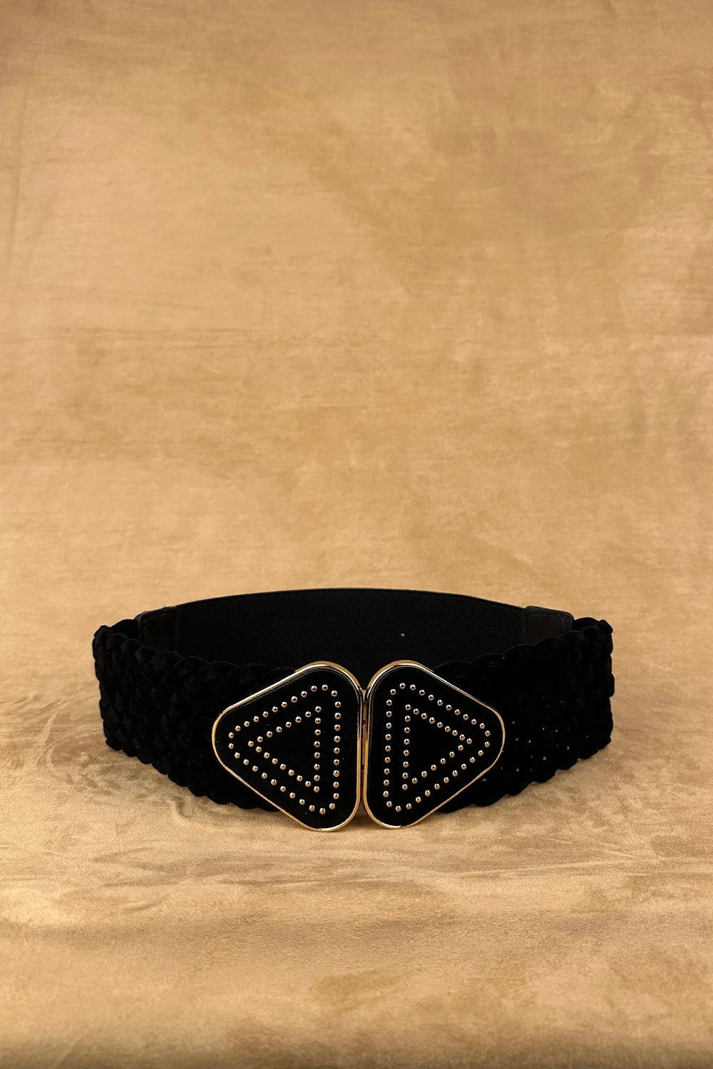 Üçgen Tokalı Elastik Örgü Kemer