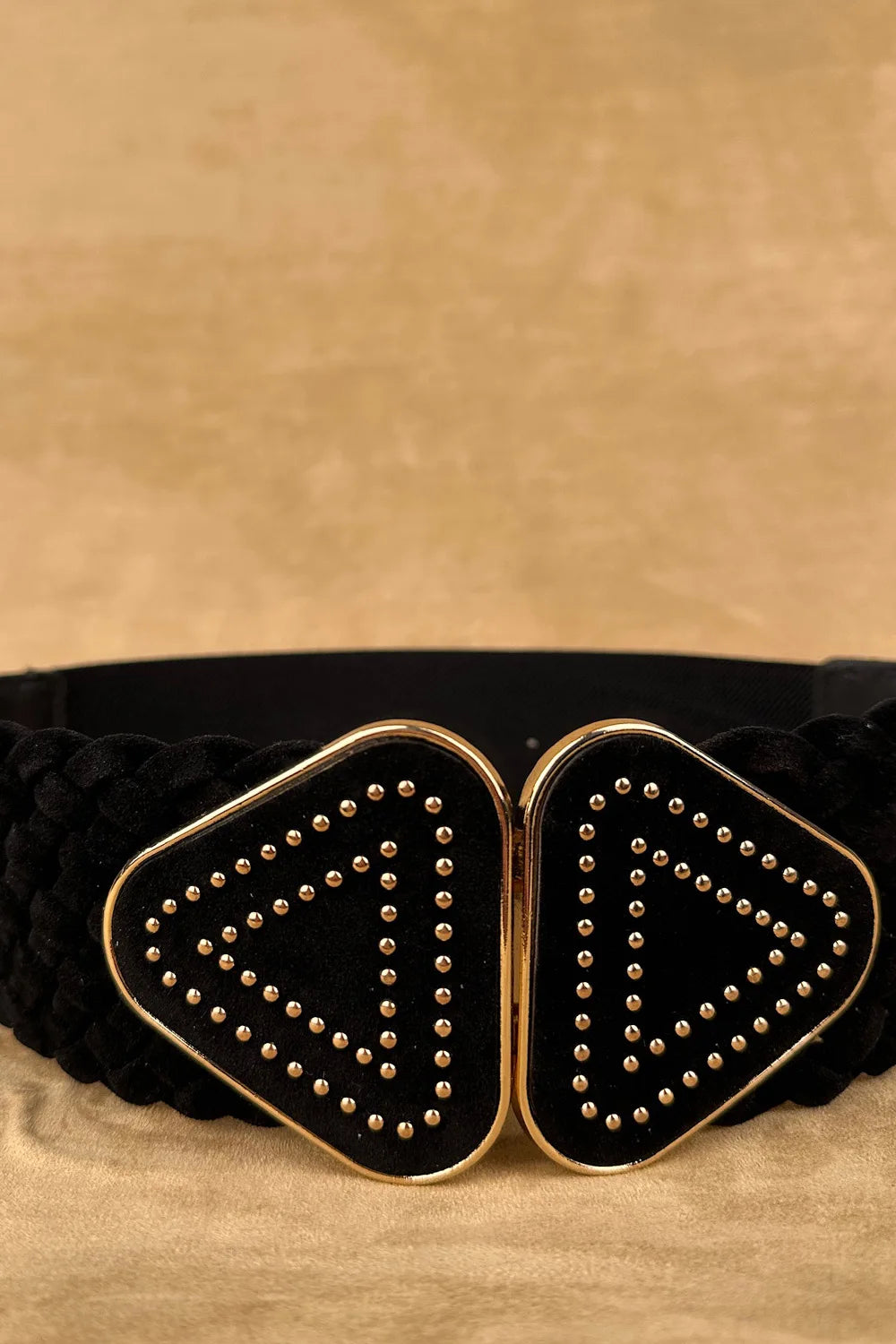 Üçgen Tokalı Elastik Örgü Kemer