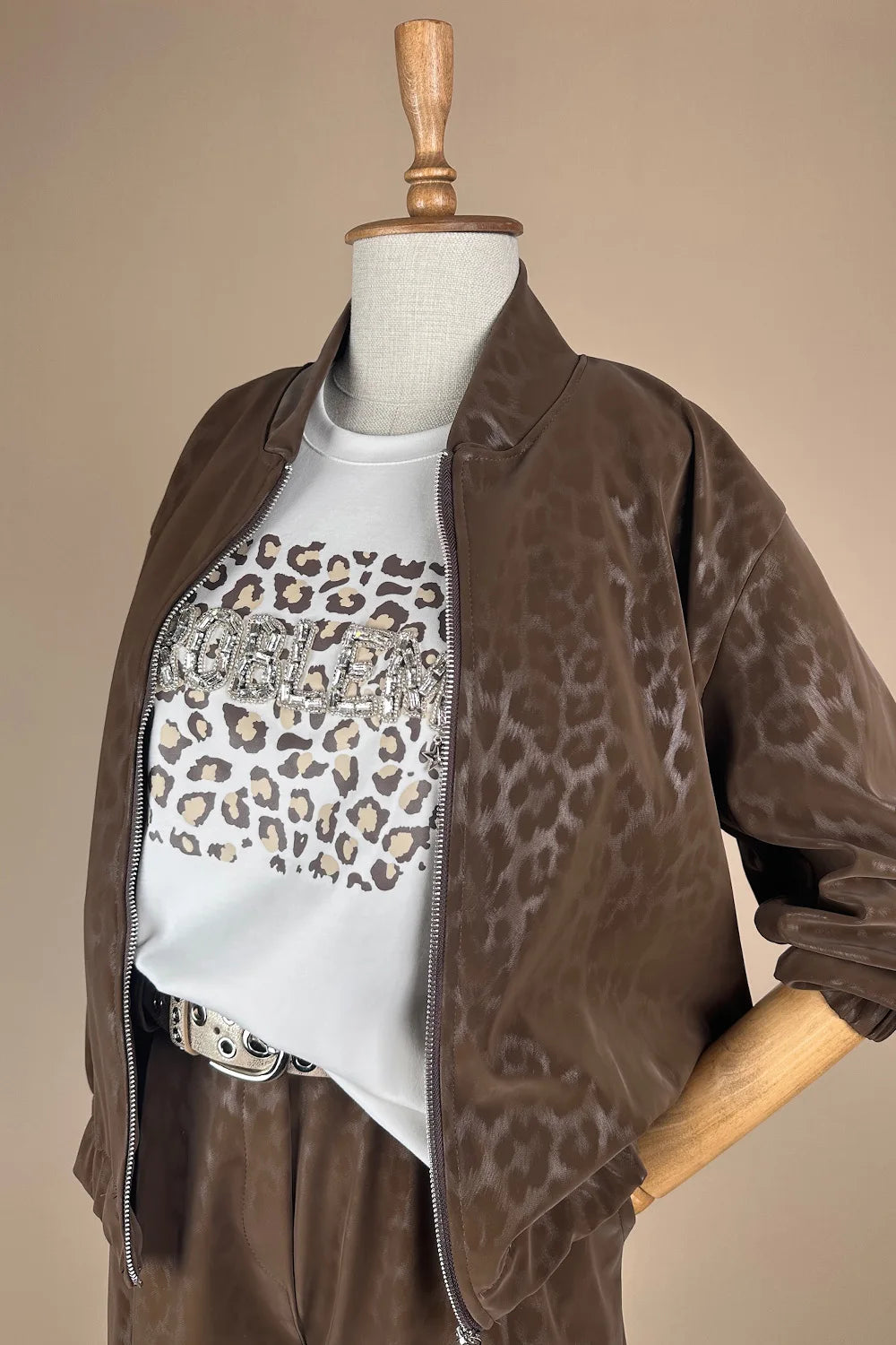 Leopar Desenli Pantolon Ceket Takım