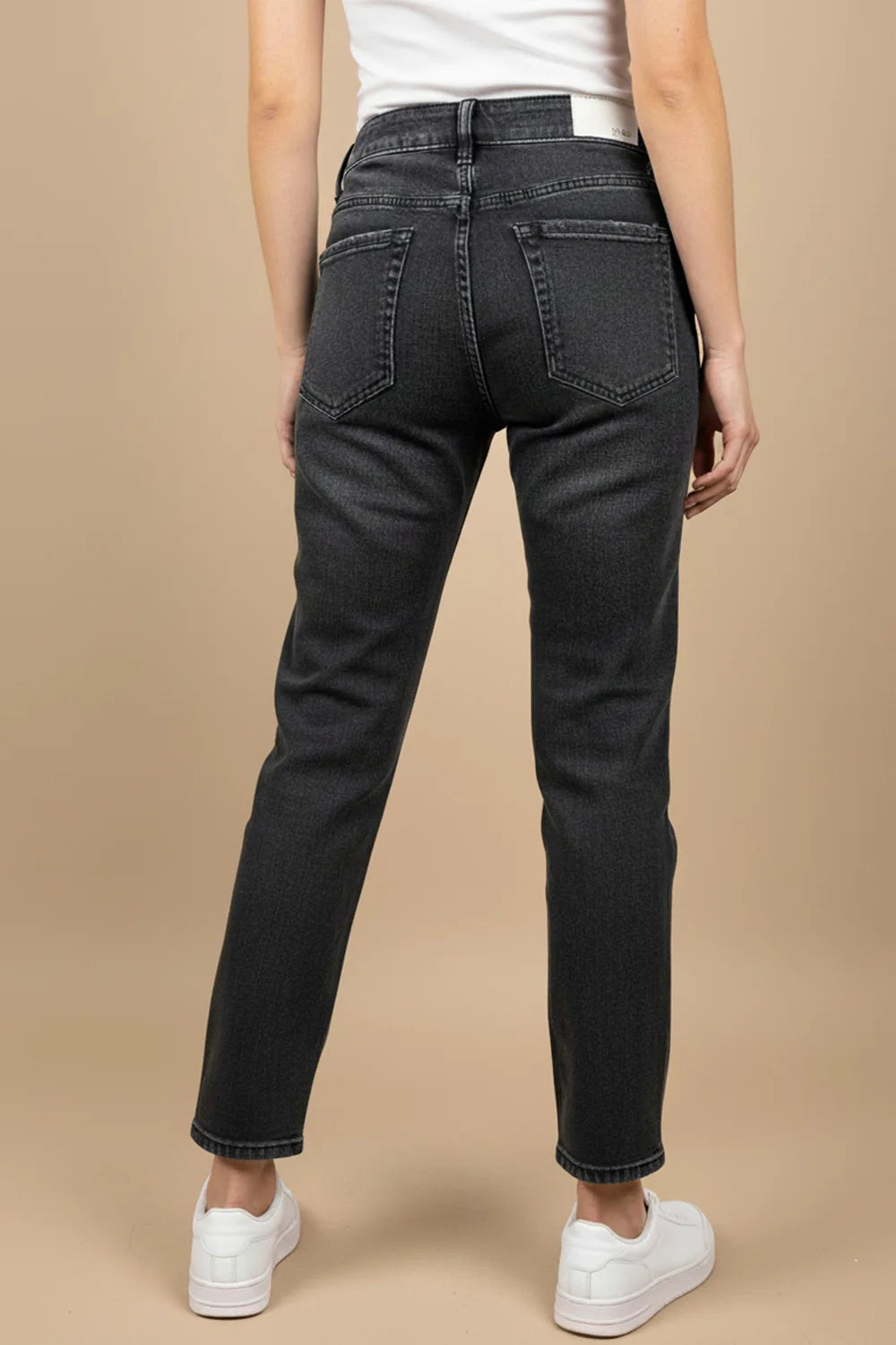 Taşlamalı Slim Gri Jean