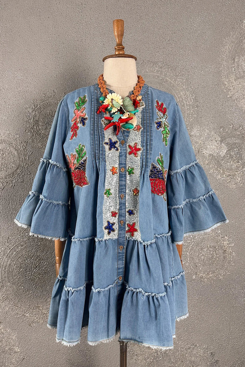 Denim Bohem Elbise