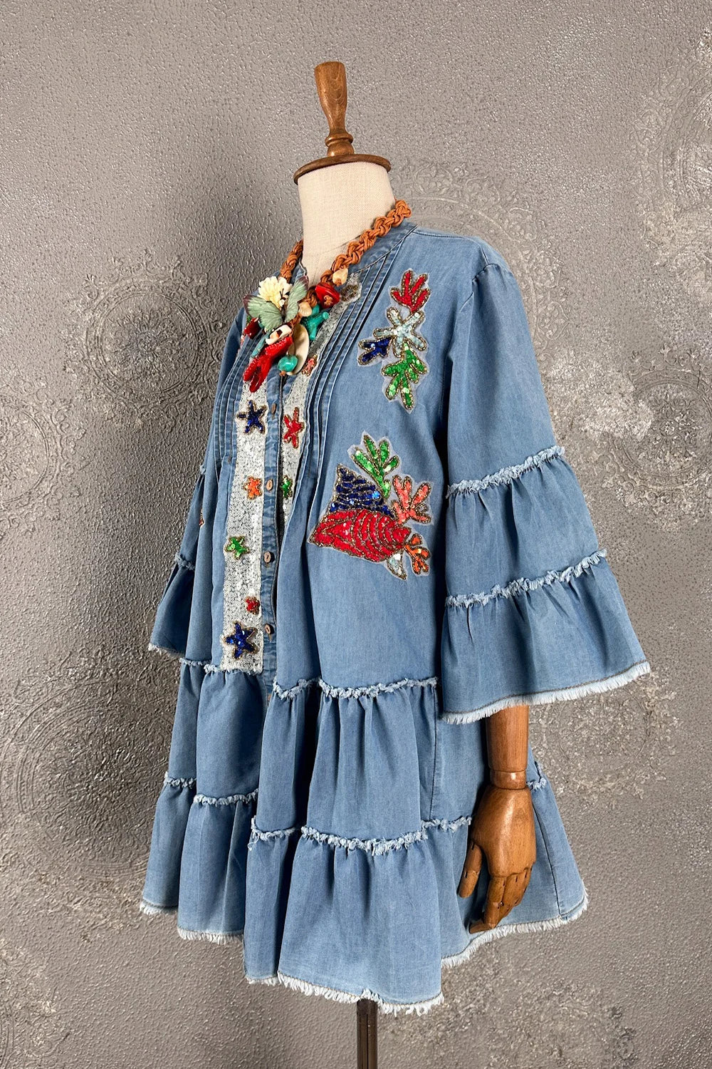 Denim Bohem Elbise