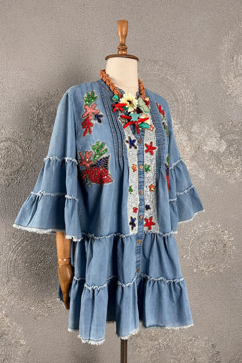 Denim Bohem Elbise