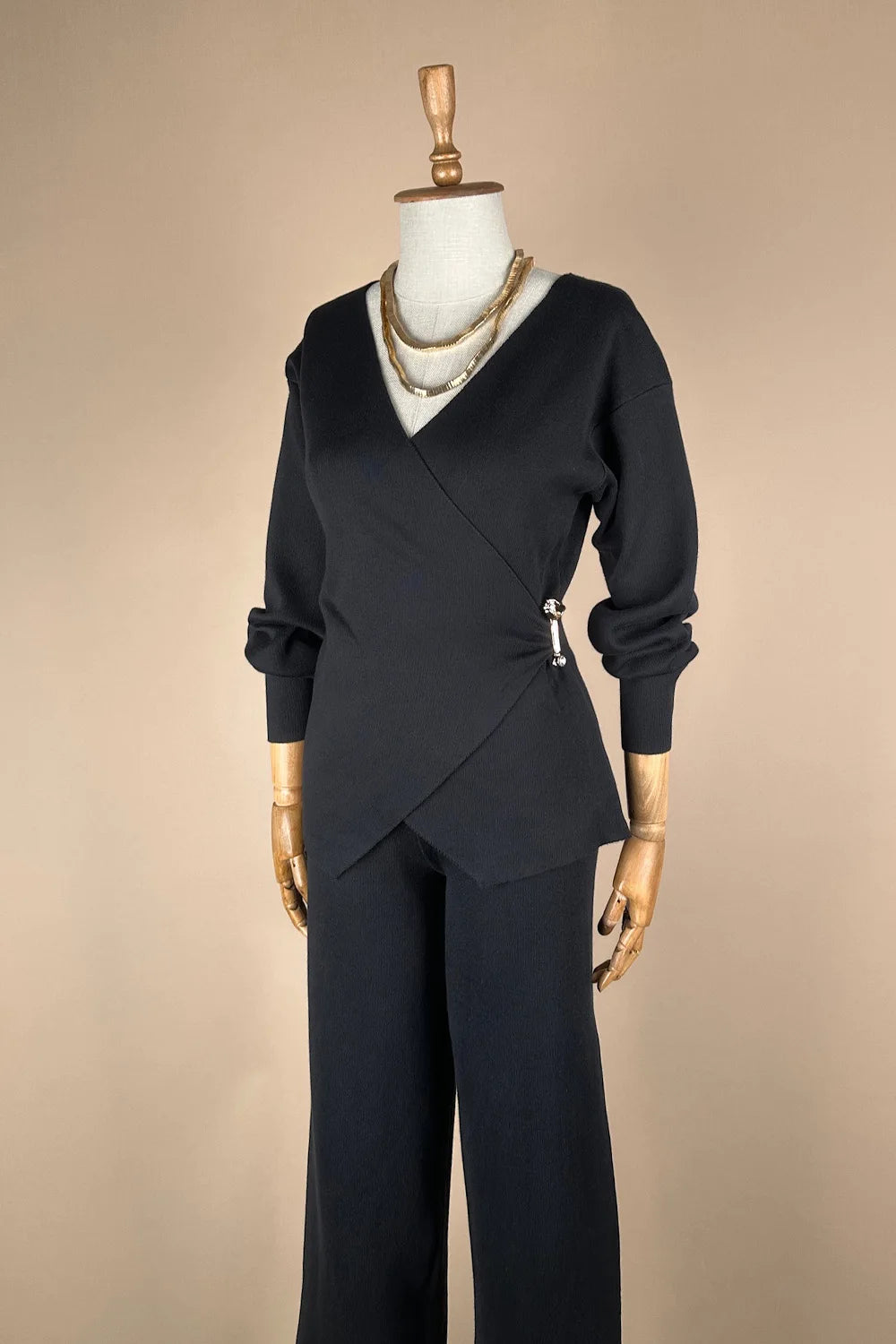 Kruvaze Detaylı Triko Takım