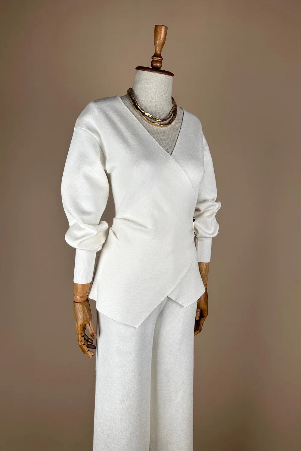 Kruvaze Detaylı Triko Takım