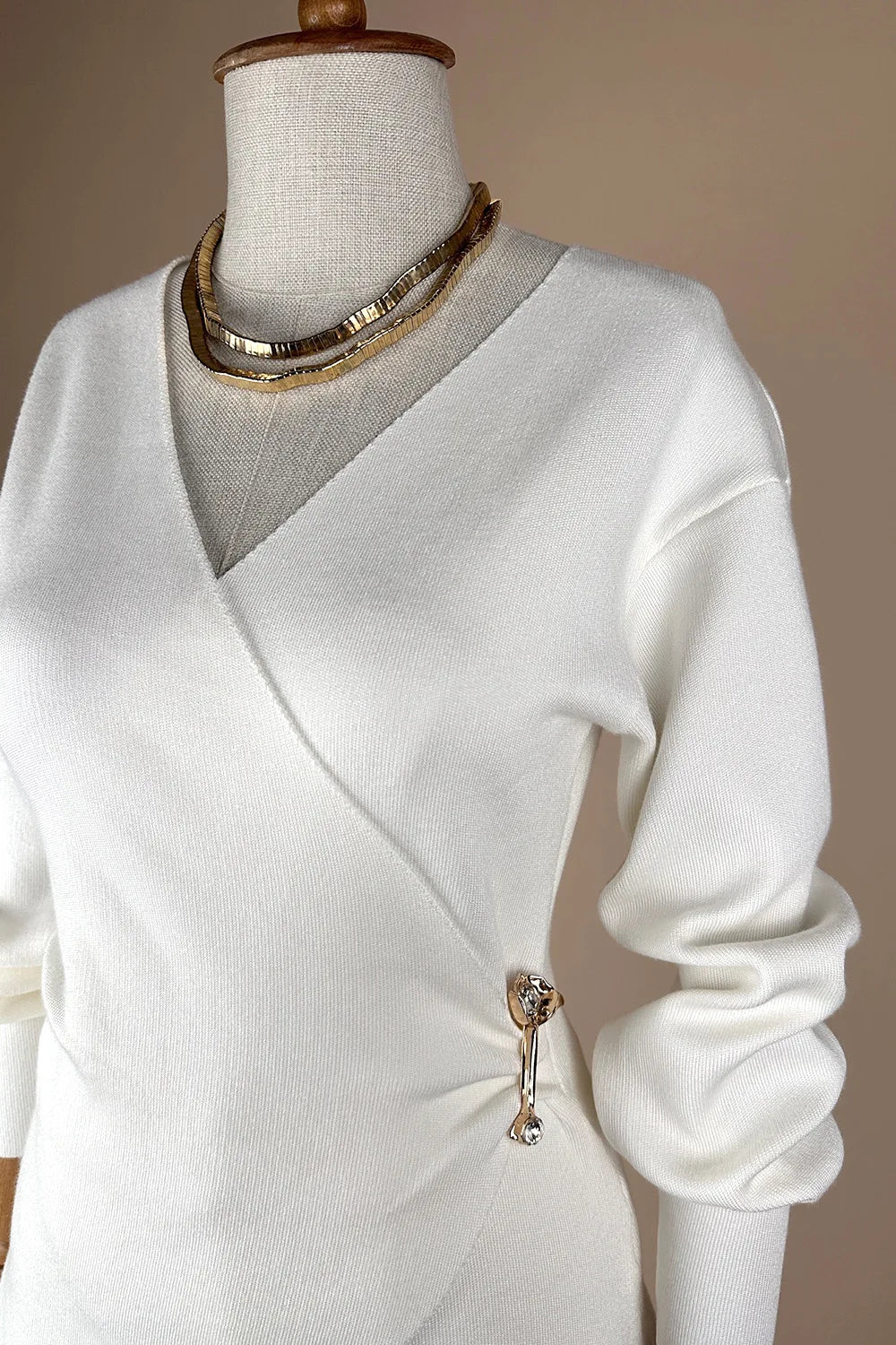 Kruvaze Detaylı Triko Takım