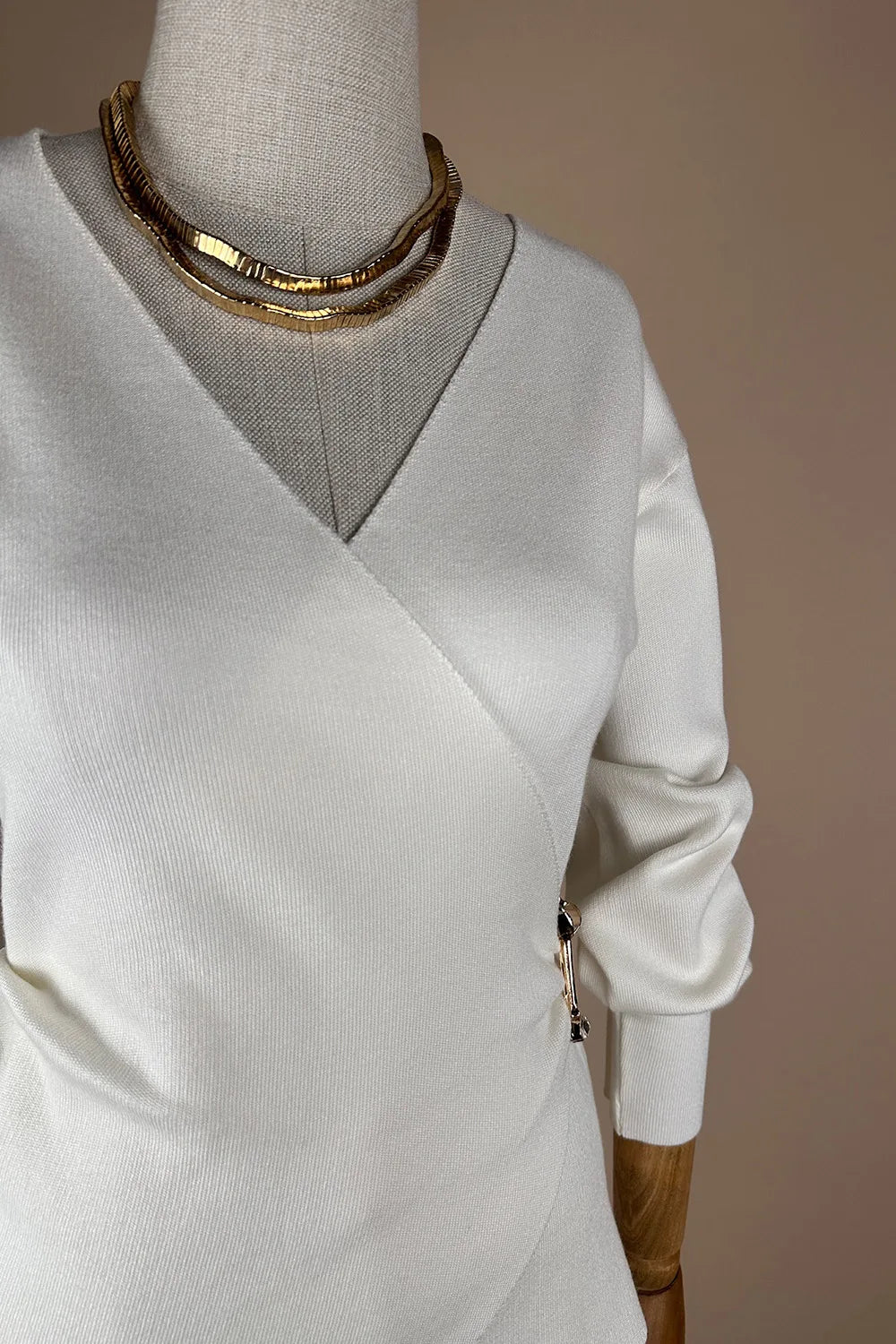 Kruvaze Detaylı Triko Takım