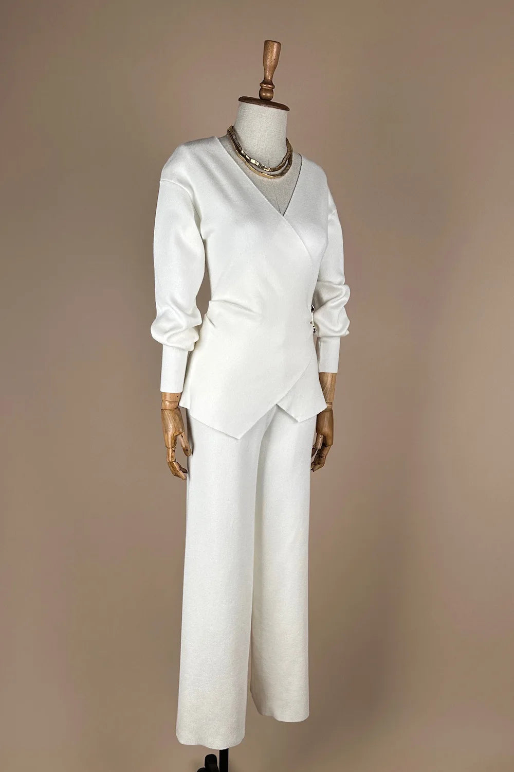 Kruvaze Detaylı Triko Takım