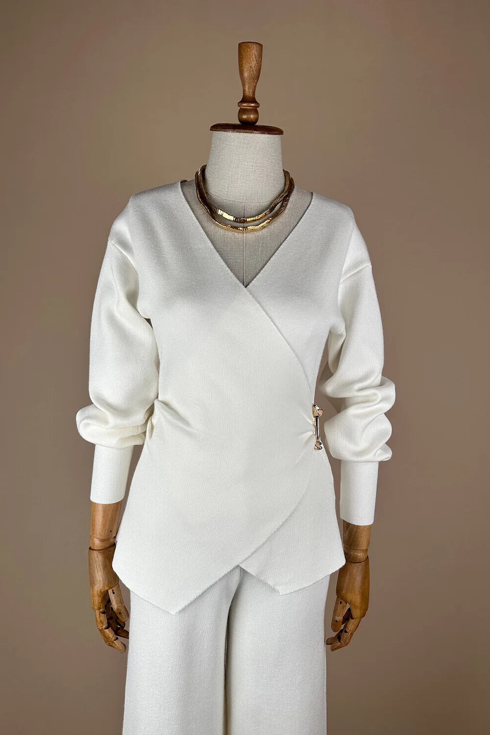 Kruvaze Detaylı Triko Takım