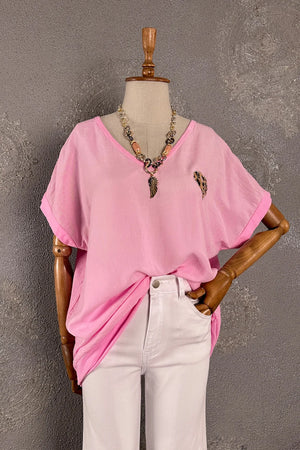 Oversize Keten T-shirt