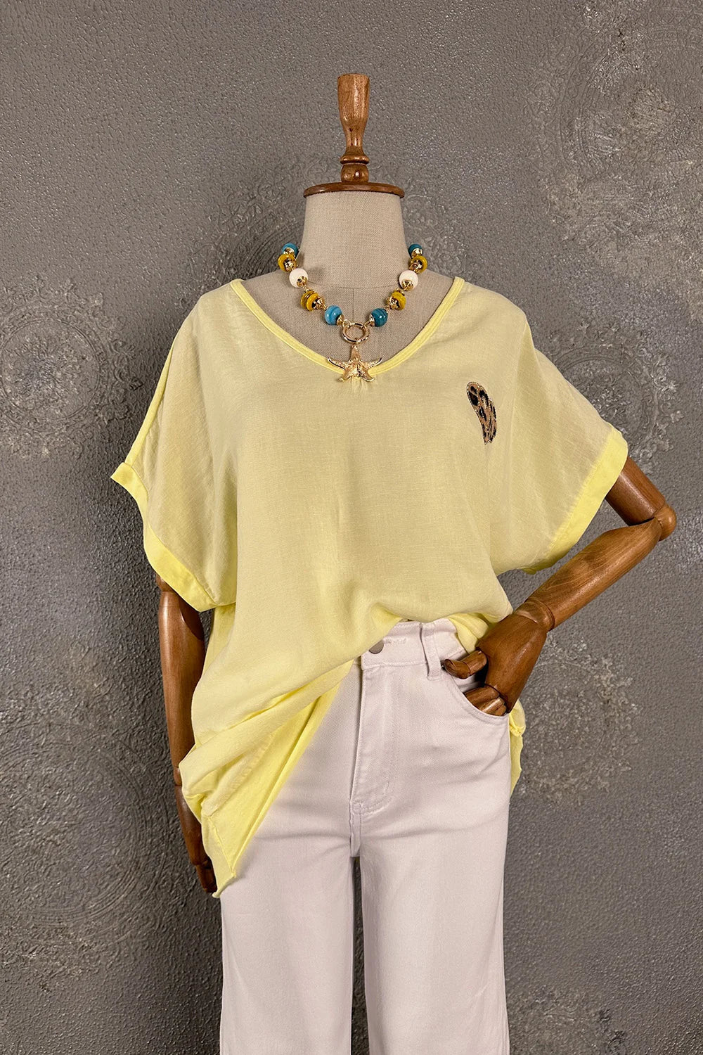 Oversize Keten T-shirt
