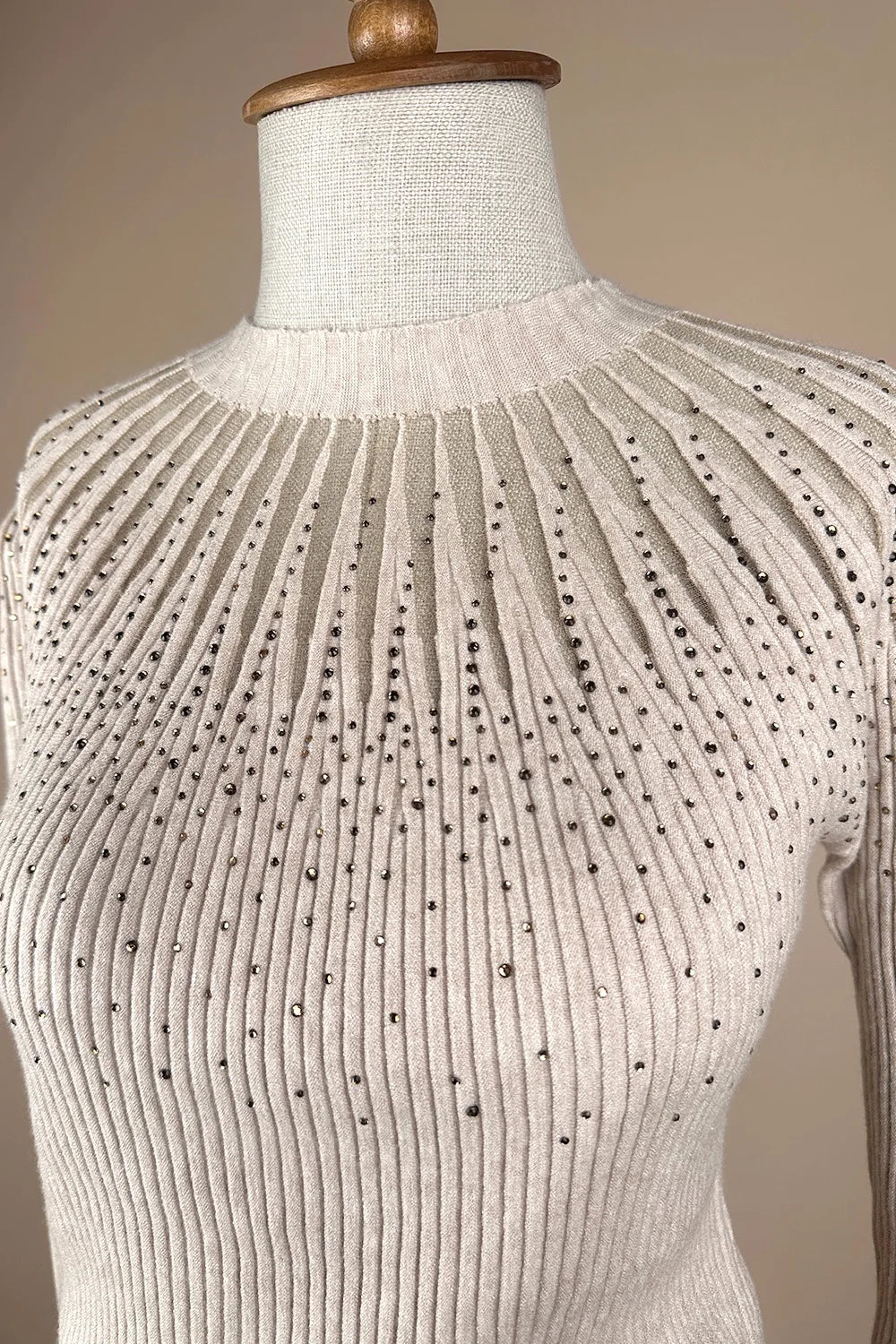 Taş İşlemeli Triko Bluz