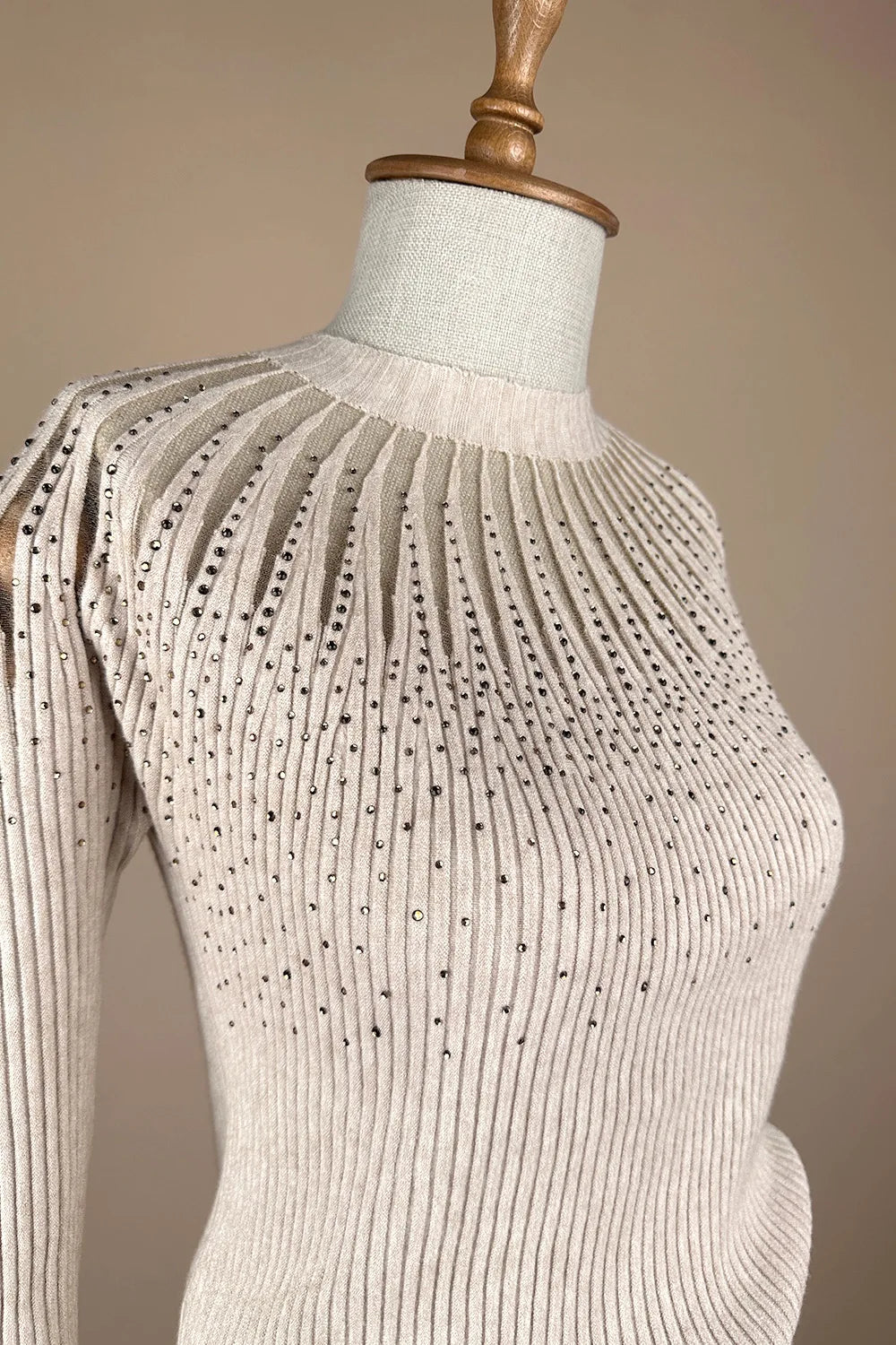 Taş İşlemeli Triko Bluz