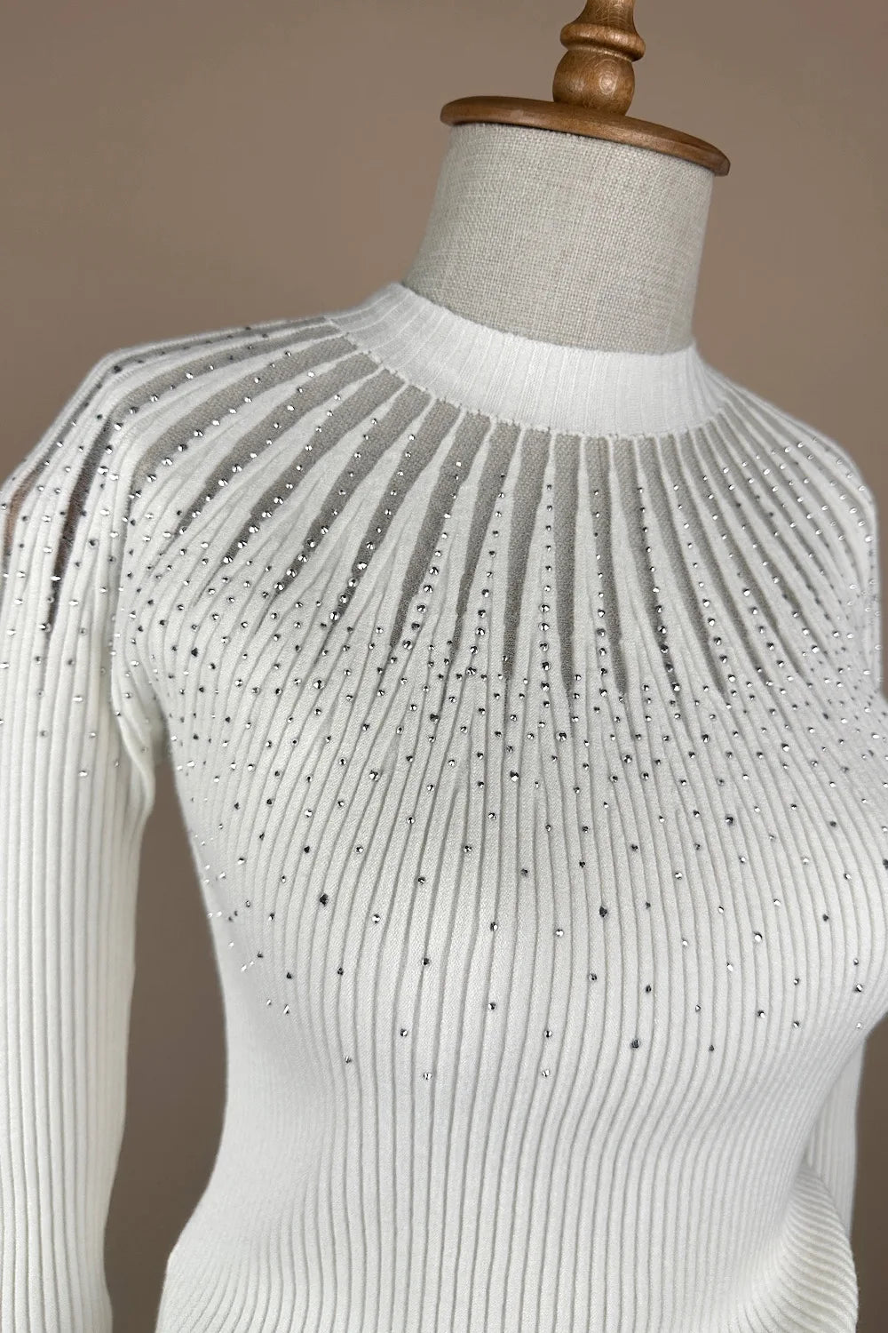 Taş İşlemeli Triko Bluz