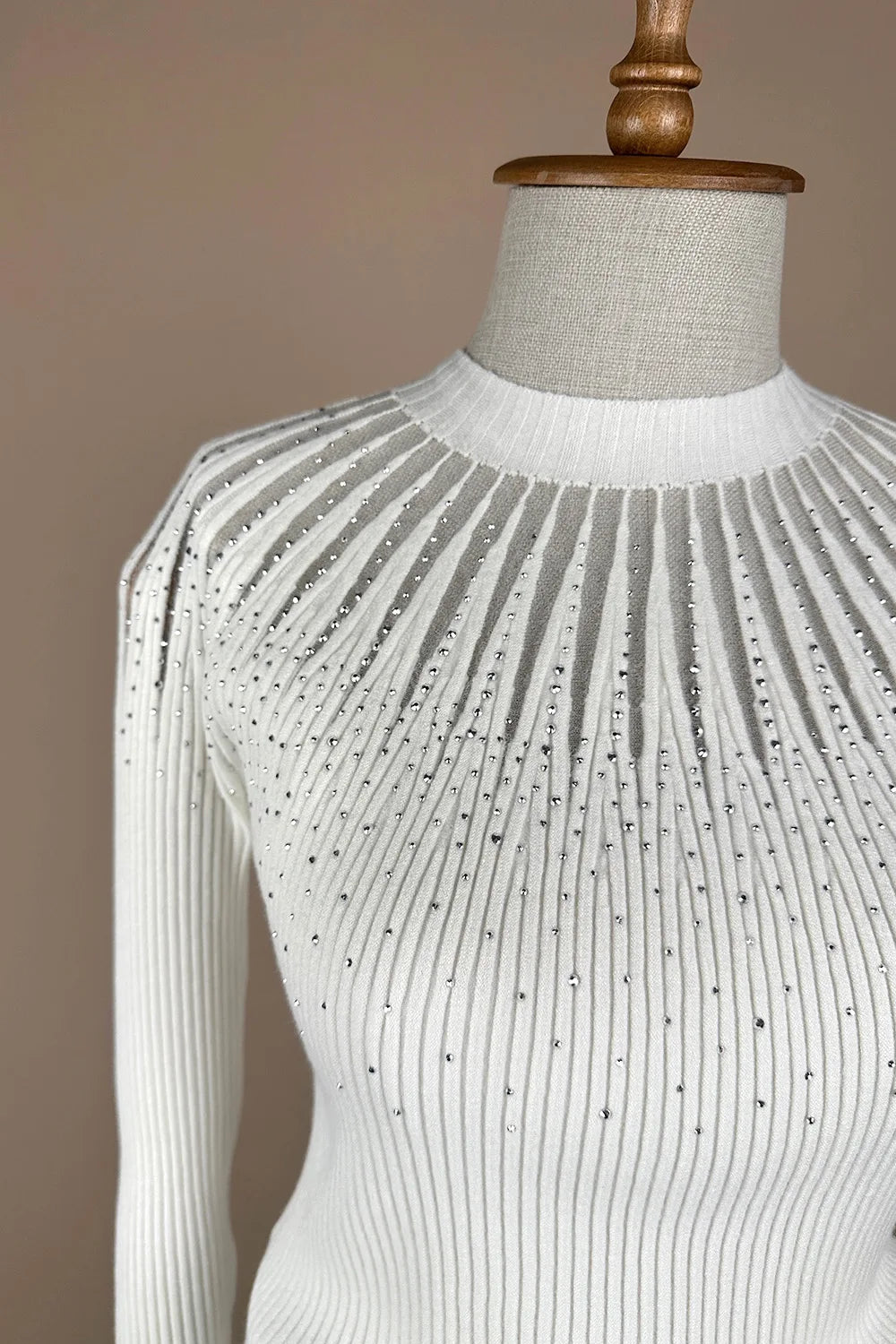 Taş İşlemeli Triko Bluz