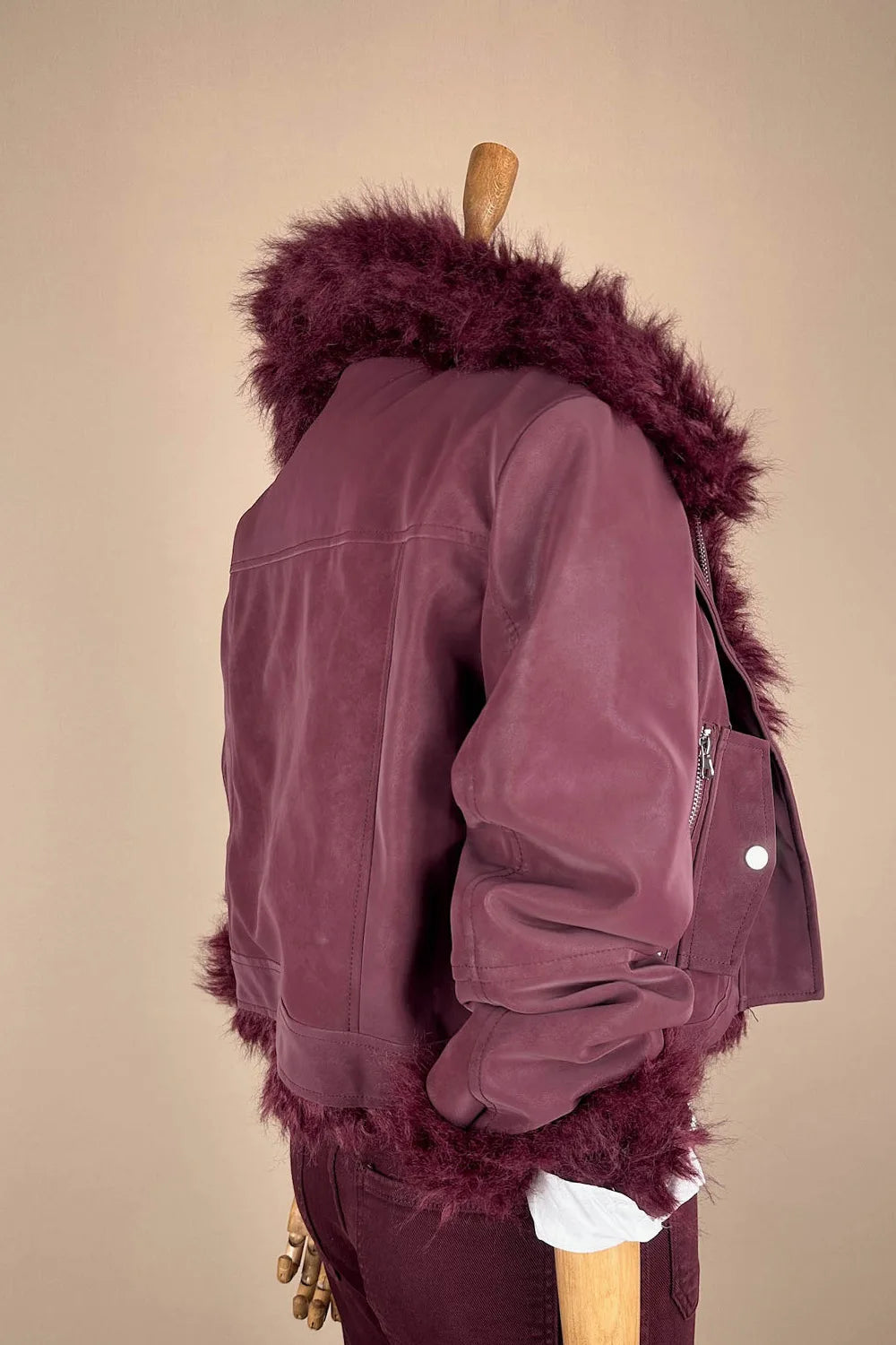 Çift Taraflı Kürklü Deri Ceket