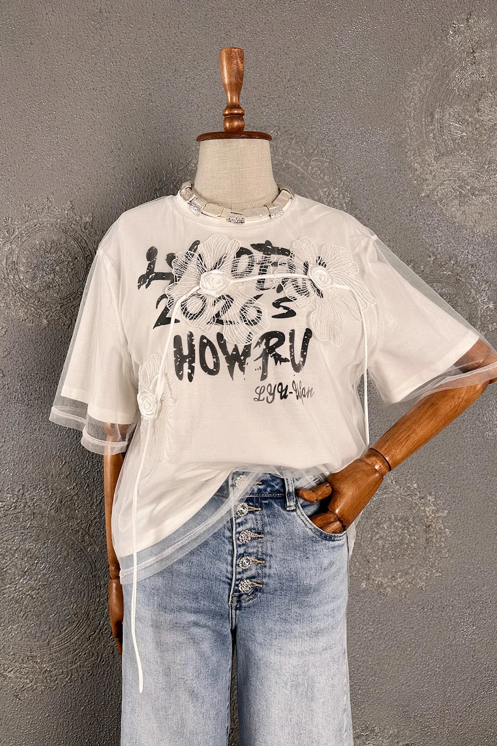 Tül Detaylı T-shirt