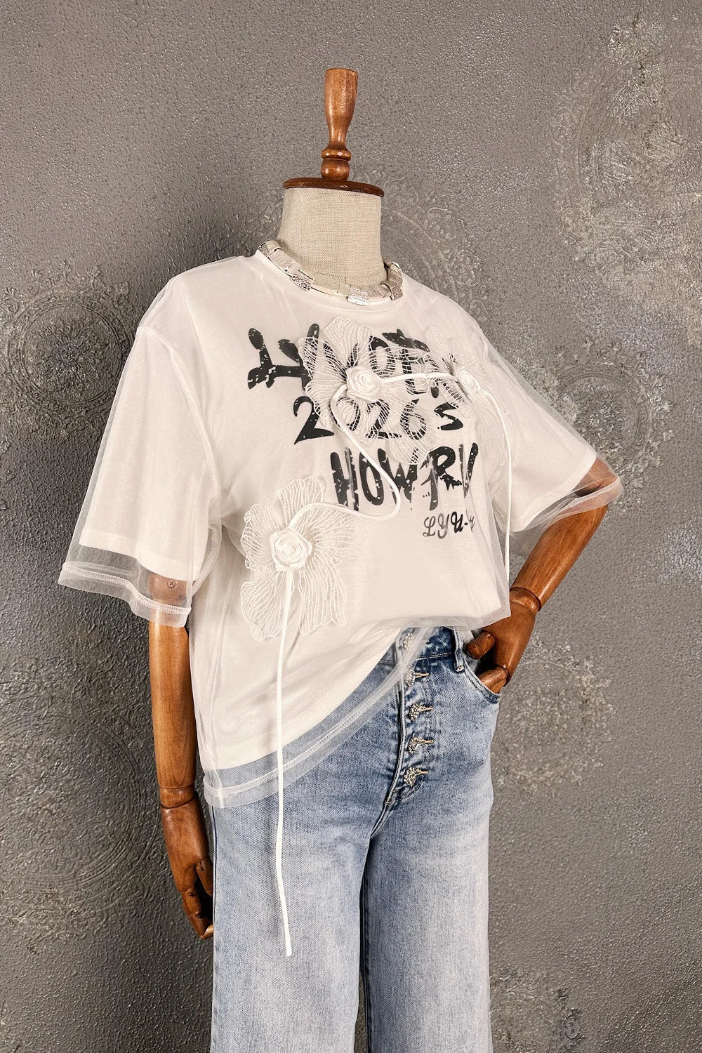 Tül Detaylı T-shirt