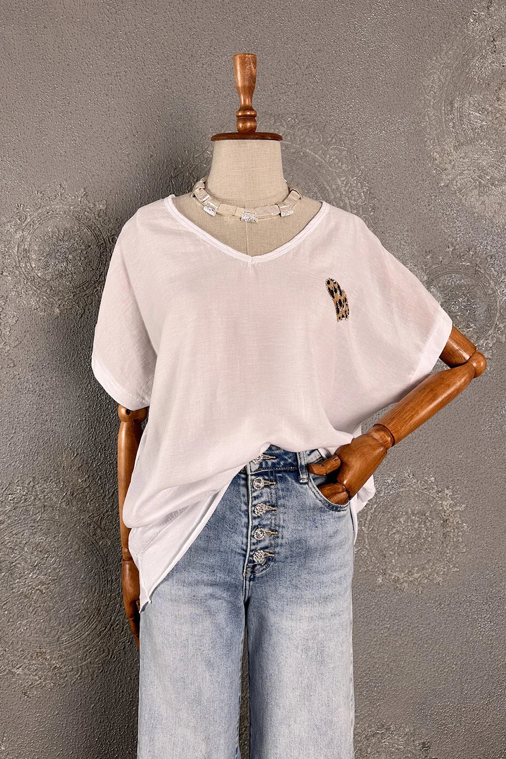 Oversize Keten T-shirt