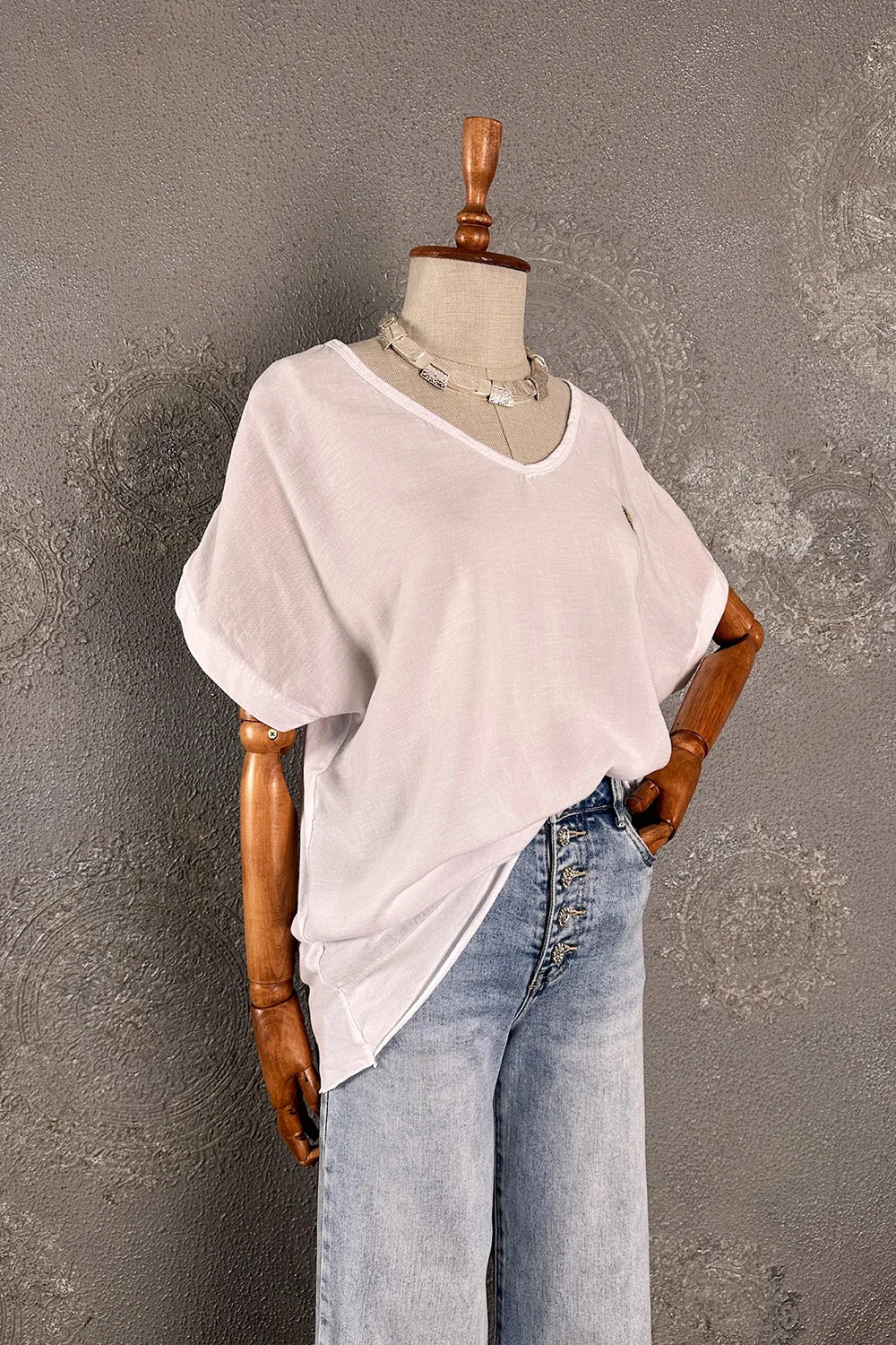 Oversize Keten T-shirt