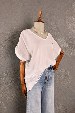Oversize Keten T-shirt
