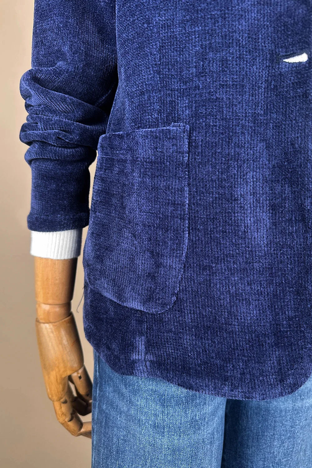 Kadife Dokulu Blazer Ceket