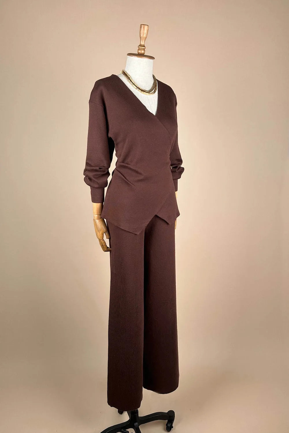 Kruvaze Detaylı Triko Takım