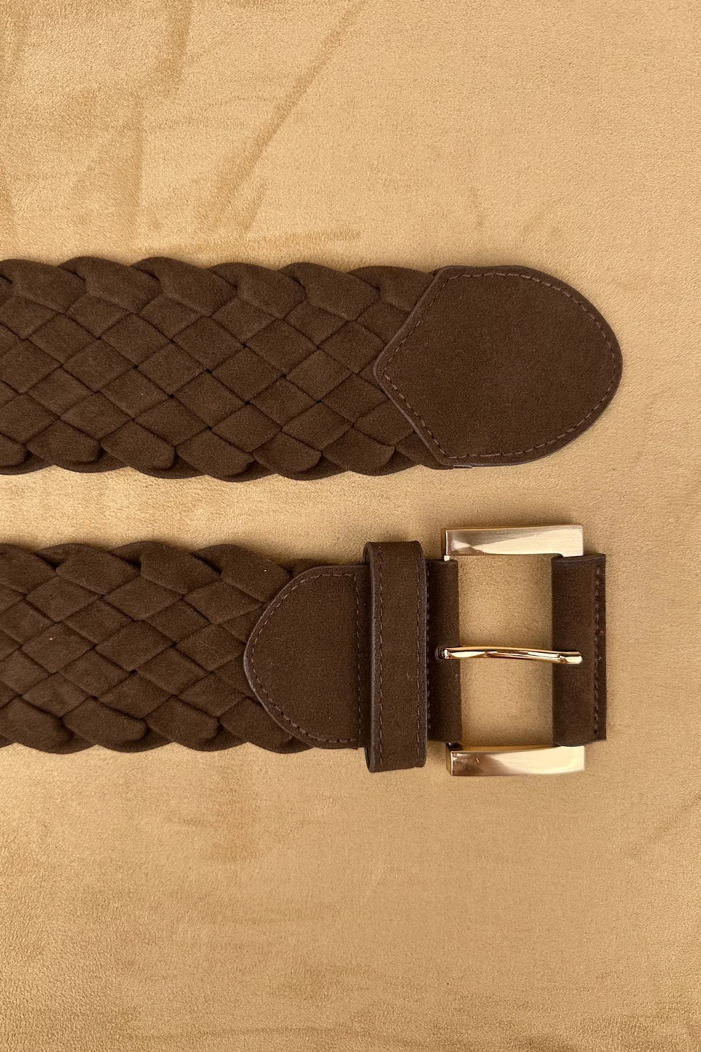 Geniş Örgü Süet Kemer