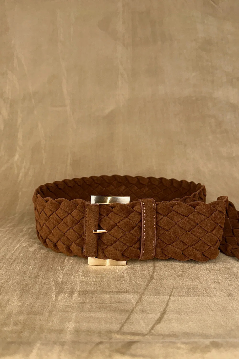 Geniş Örgü Süet Kemer