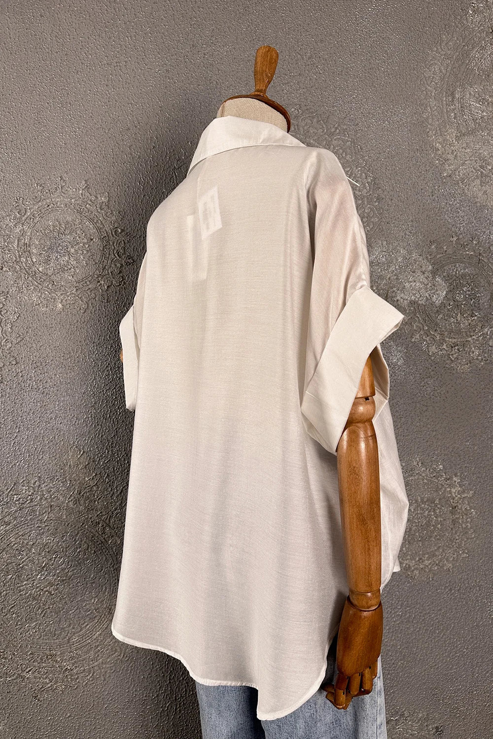 İşlemeli Oversize Gömlek