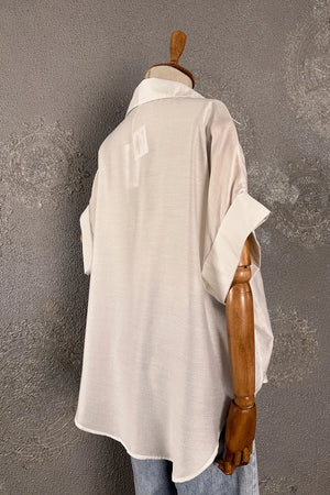 İşlemeli Oversize Gömlek