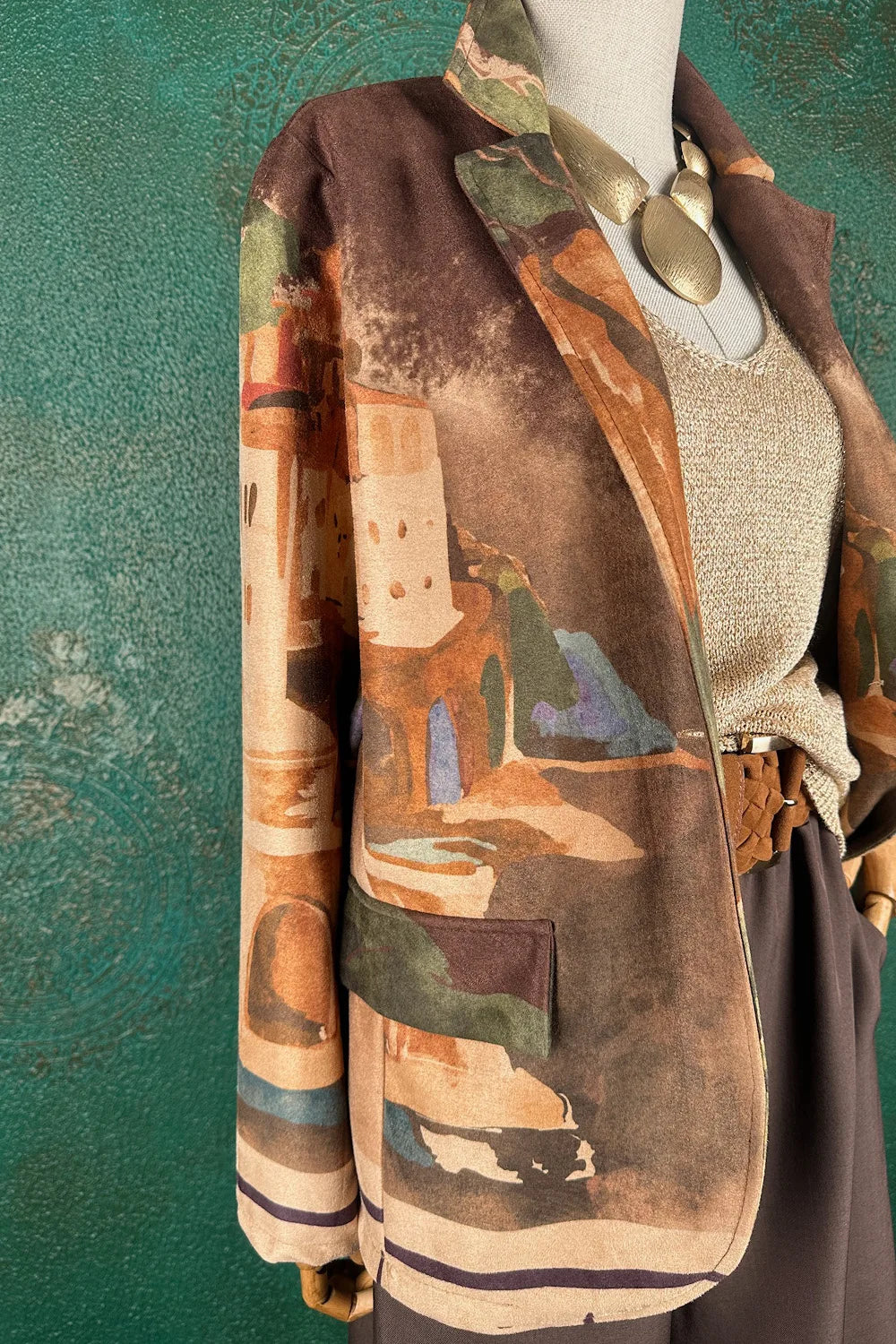 Süet Görünümlü Blazer Ceket