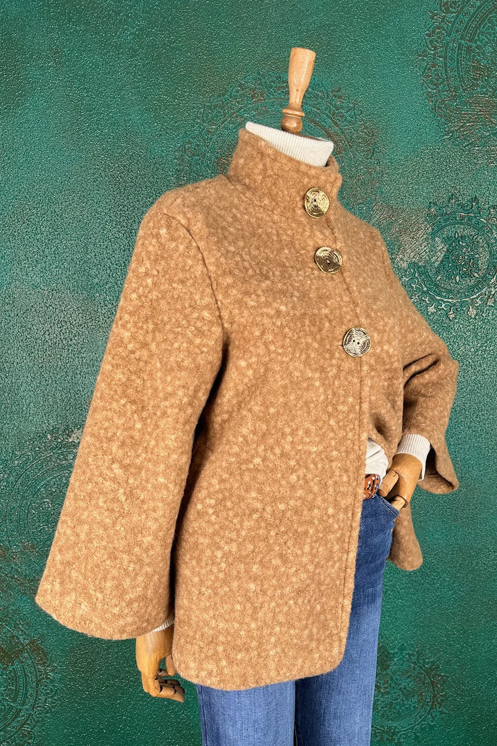 Dik Yakalı Buklet Ceket