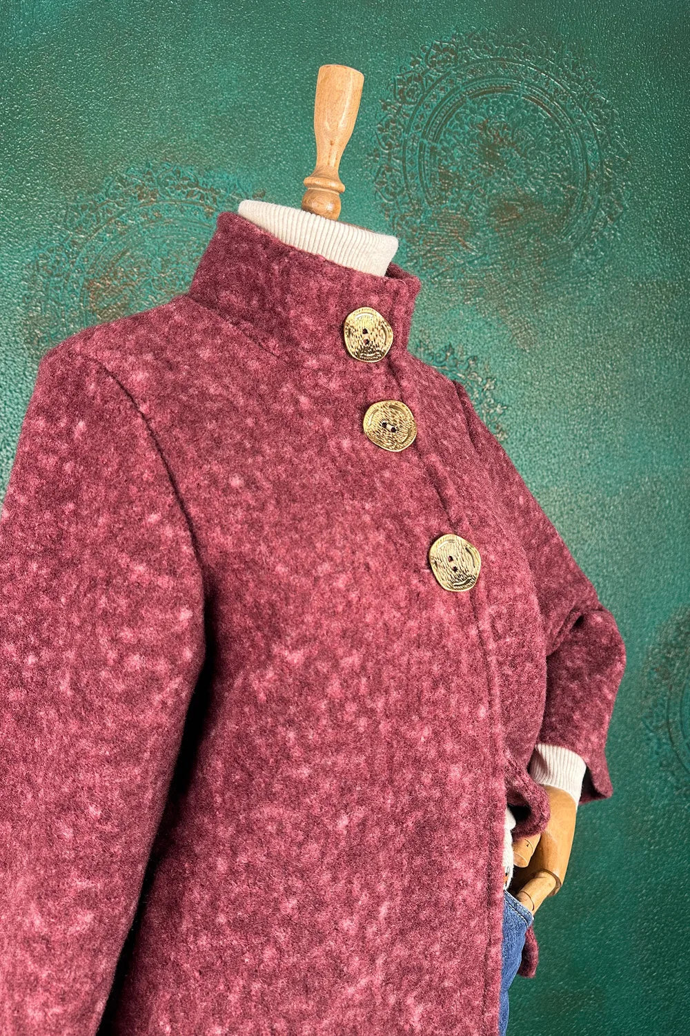 Dik Yakalı Buklet Ceket