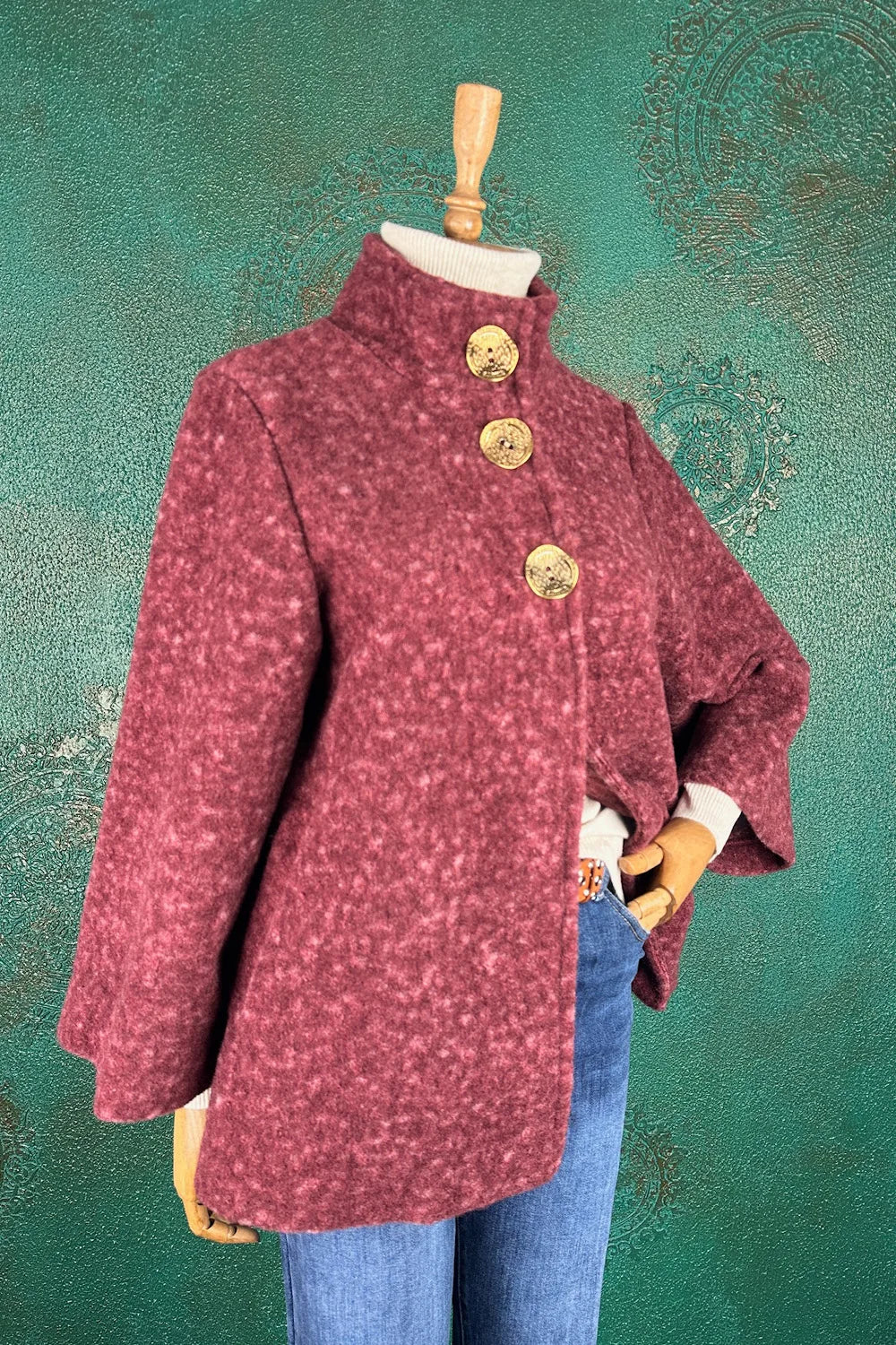 Dik Yakalı Buklet Ceket