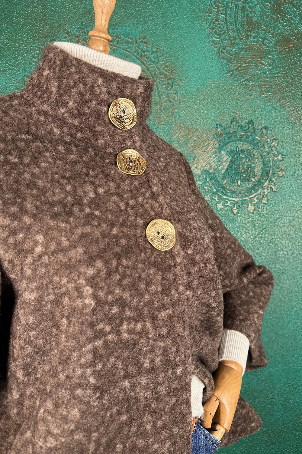 Dik Yakalı Buklet Ceket