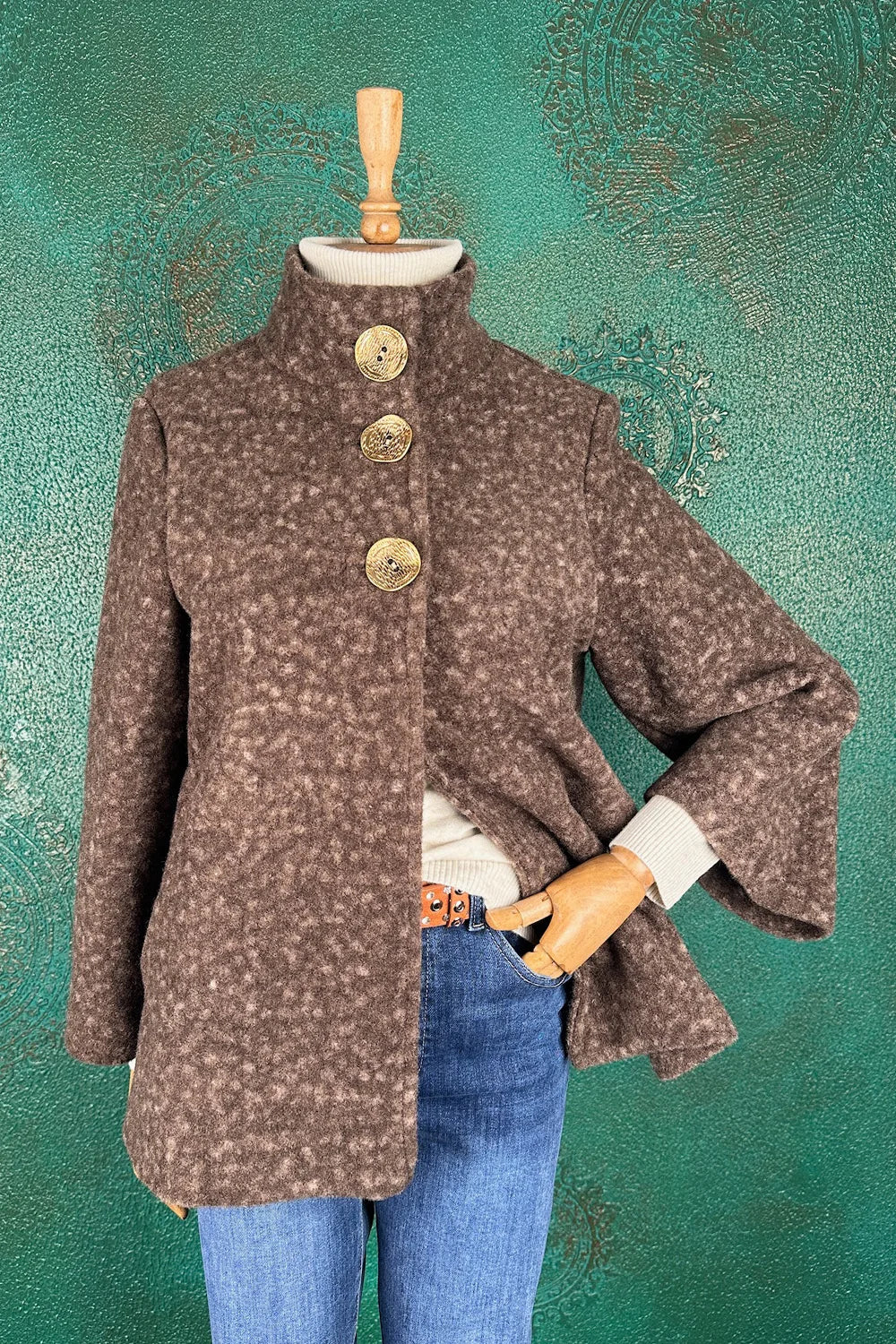 Dik Yakalı Buklet Ceket