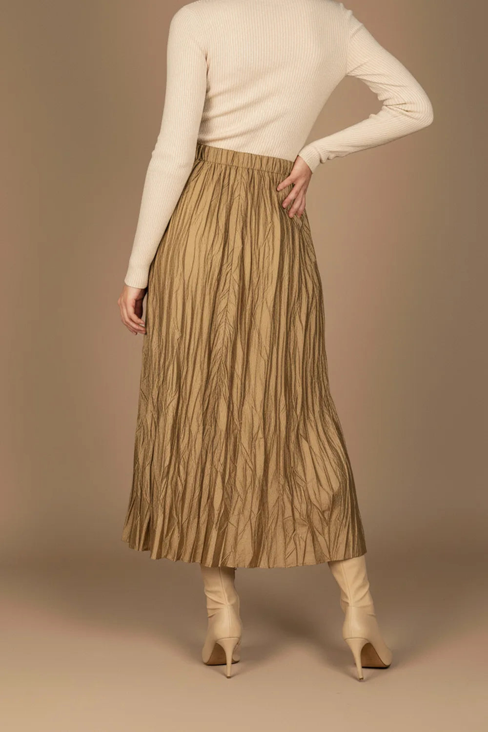 Crinkle Görünümlü Uzun Etek