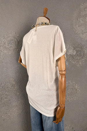 Taşlı Dokuma T-shirt