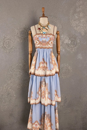 Desenli Maxi Elbise