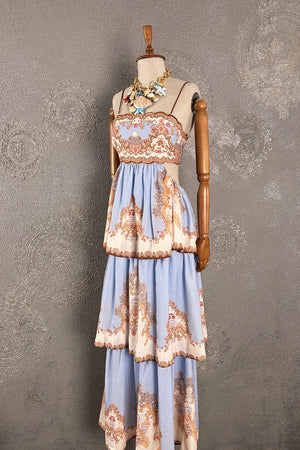Desenli Maxi Elbise