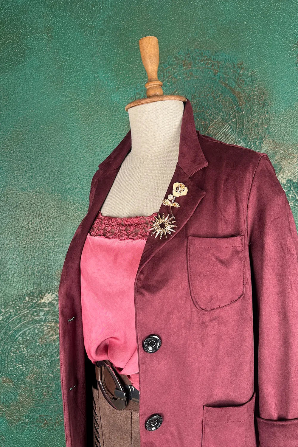 Nubuk Görünümlü Blazer Ceket