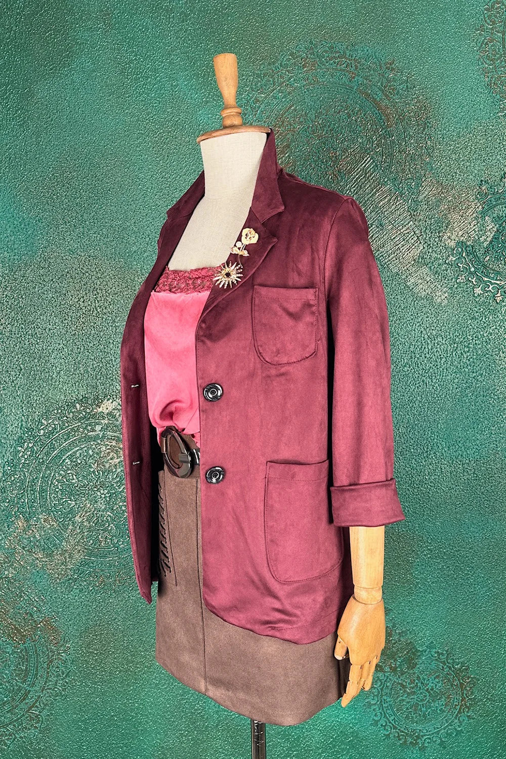 Nubuk Görünümlü Blazer Ceket
