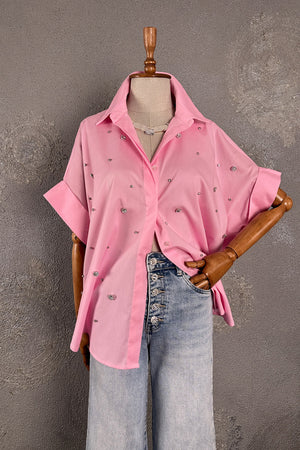 Taşlı Oversize Gömlek