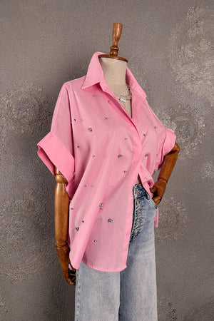 Taşlı Oversize Gömlek
