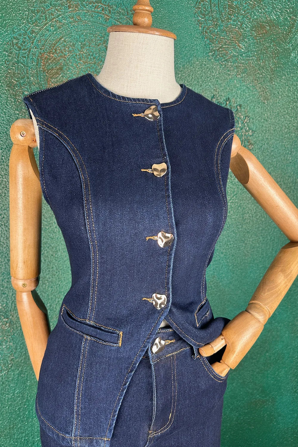 Denim Yelek Takım