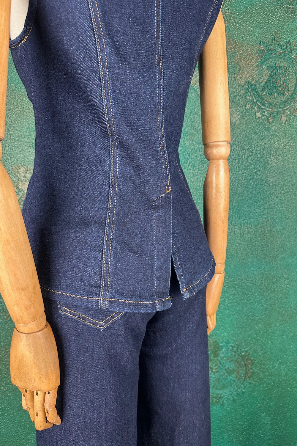 Denim Yelek Takım