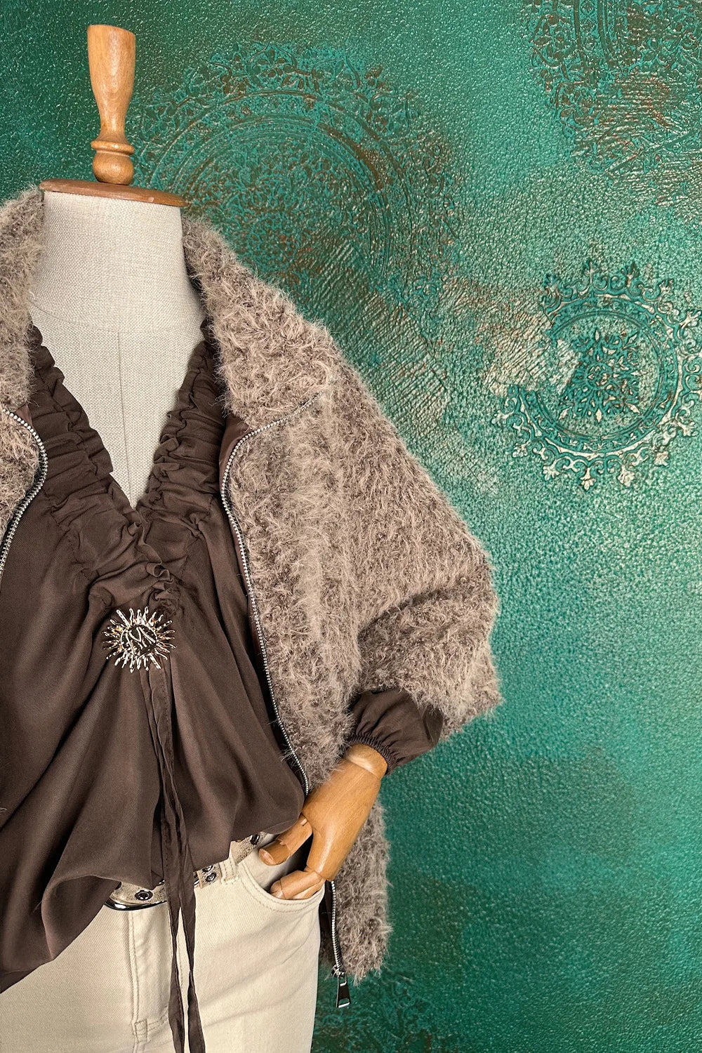 Tüylü Dokulu Ceket